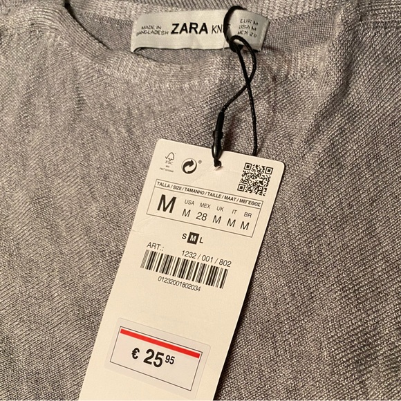 *SOLD* Zara Knitwear Collection Cold Shoulder Dolman Asymmetric Sweater Sz M NEW - Picture 10 of 12